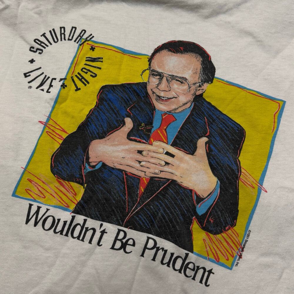 Vtg Fruit of the Loom 1991 Dana Carvey Wouldn't Be Prudent Saturday Night Live